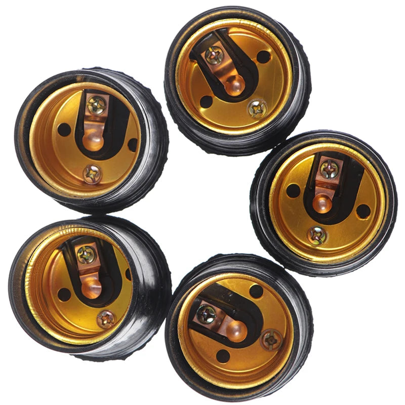 5-Pack E27 Edison Screw Pendant Lamp Holders – Retro Black