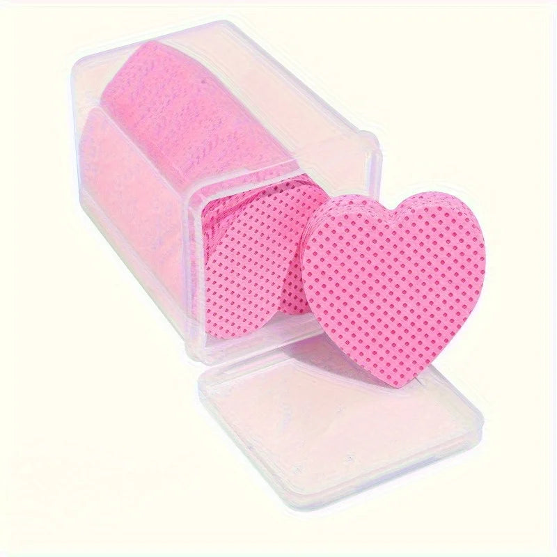 200Pcs Heart-Shaped Lint-Free Cotton Pads – Nail Cleaning Wipes Nail Cleaning Wipes Nixie Pink