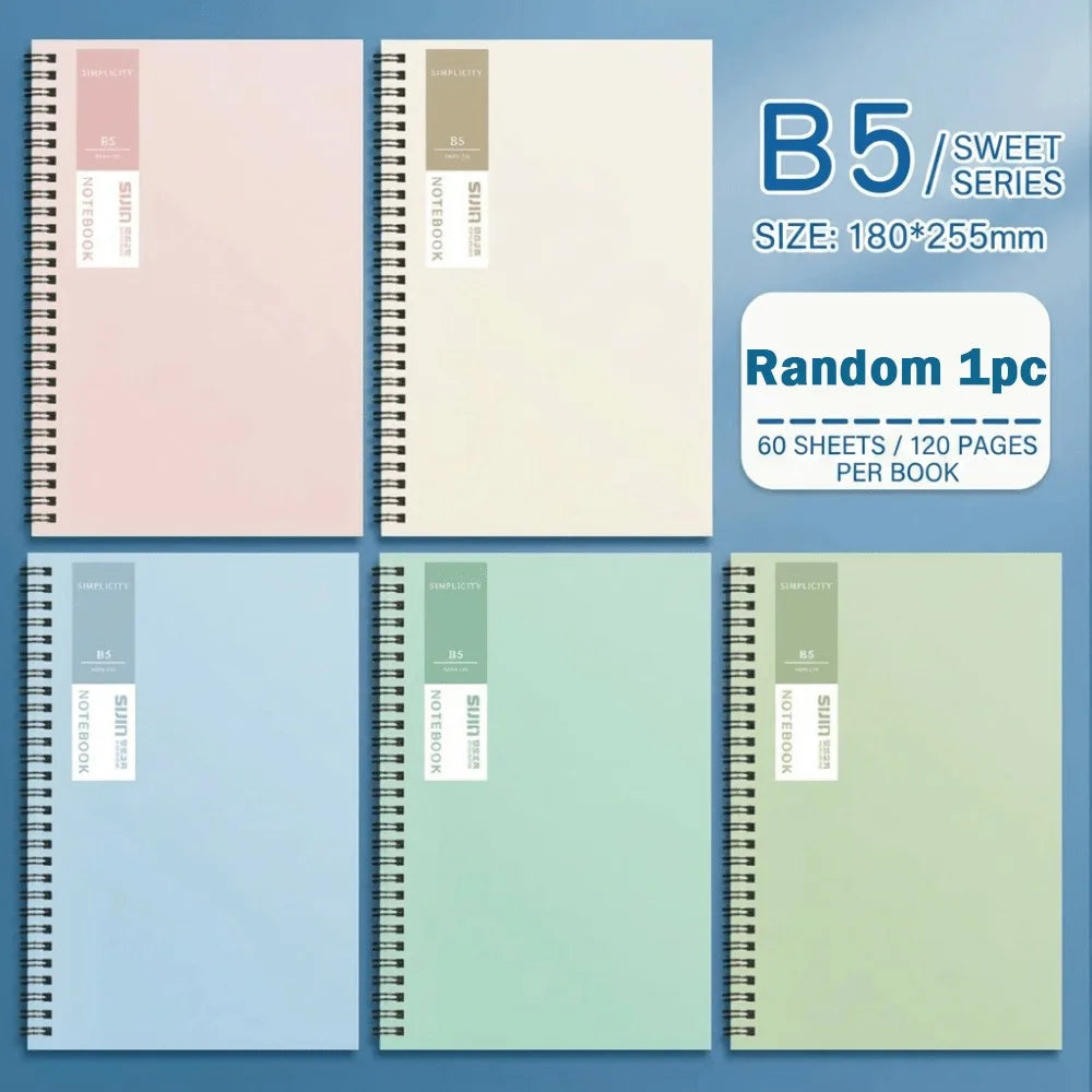 Double Spiral Notebook A5/B5 – 60 Sheets Minimalist Style