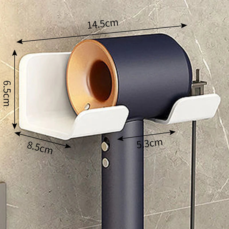 Wall Mounted Hair Dryer Holder – Bathroom Organizer Hair Dryer Holder Nixie D-WHITE-1pcs