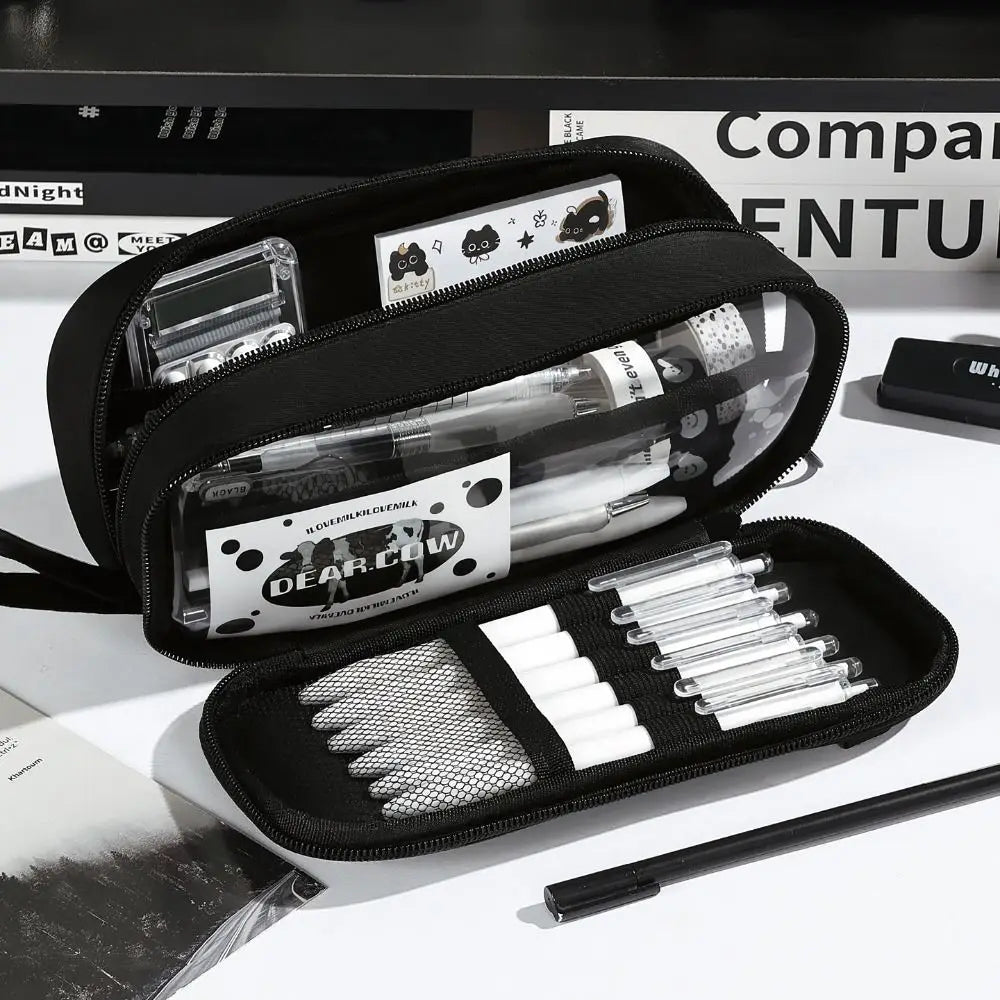 Large Capacity Minimalist Pencil Case Multi-Layer Stationery Bag