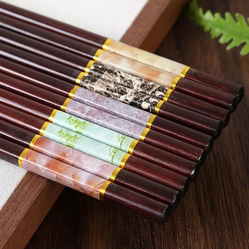 Reusable Bamboo Chopsticks Non-Slip | 5 Pairs for Sushi Bamboo Chopsticks Nixie