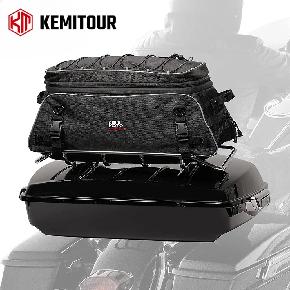 KEMITOUR Motorcycle Trunk Bag – Road King Street Glide Rack Bag Motorcycle Trunk Bag Nixie
