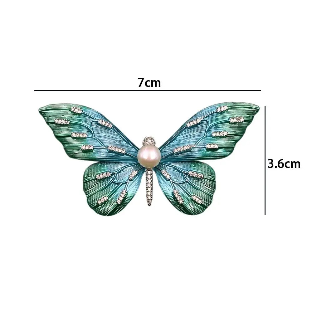 Elegant Butterfly Brooch – Enamel Pearl Rhinestone Alloy Pin Brooch Pin Nixie