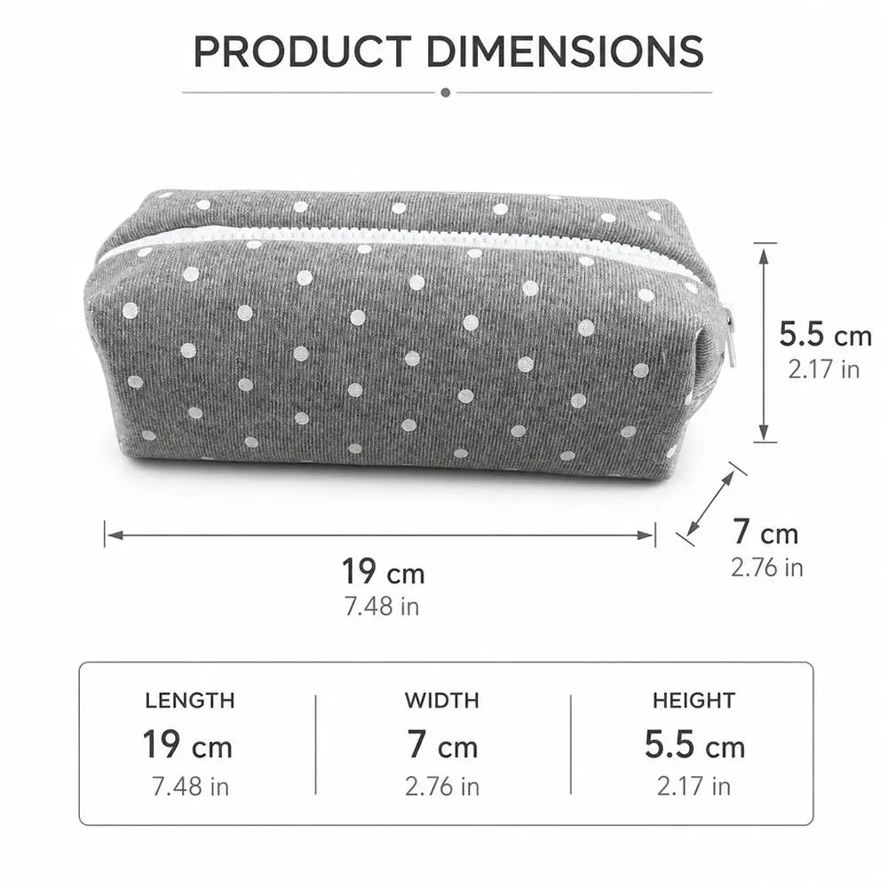 Korean Polka Dot Pencil Case – Large Capacity Fabric Pen Bag