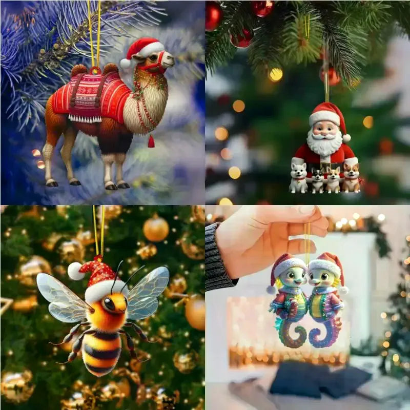 2D Acrylic Christmas Tree Hanging Ornament | Festive Xmas Decor Christmas Ornament Nixie