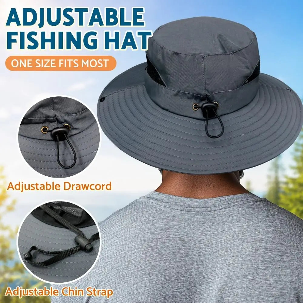 Wide Brim UV Bucket Hat – Breathable Mesh Sun Hat Unisex Wide Brim Sun Hat Nixie
