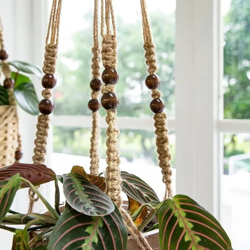 3-Pack Macrame Hanging Plant Baskets – Bohemian Cotton Rope Macrame Plant Hanger Nixie