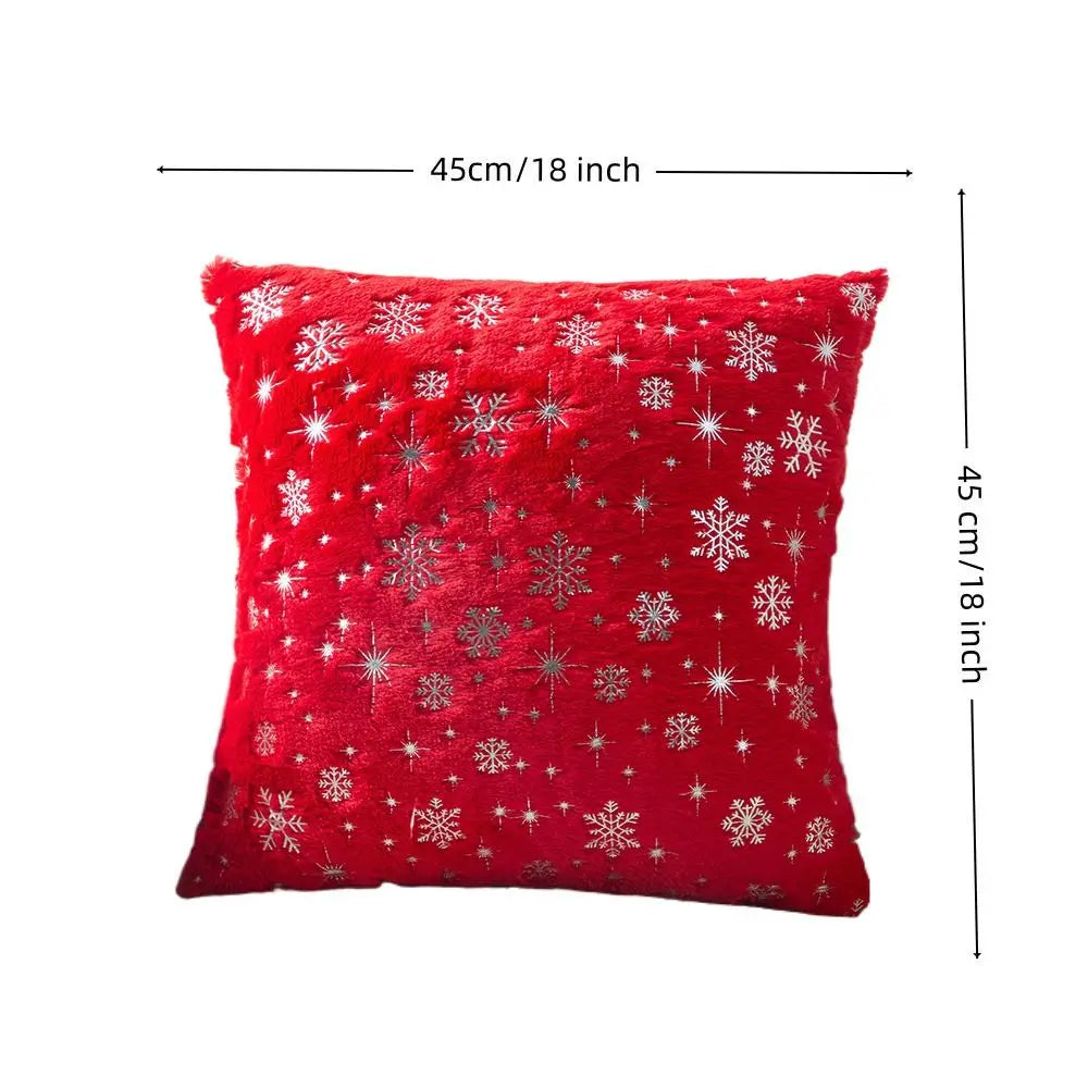 Christmas Plush Throw Pillow Cover | Festive Cushion Slipcover Holiday Pillow Cover Nixie