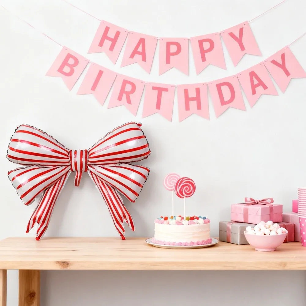 Large Bow Foil Balloon – Gender Reveal & Party Décor Foil Party Balloon Nixie