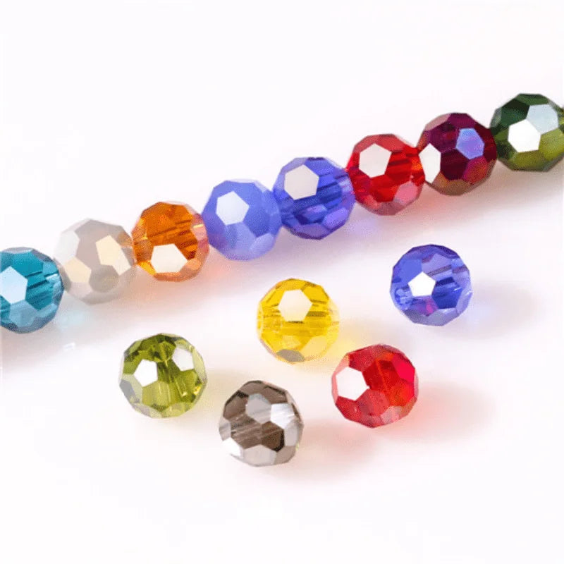 150Pcs 3mm Faceted Crystal Glass Spacer Beads for Jewelry Making Crystal Glass Beads Nixie 1-Randomly mix color 3mm-150Pcs