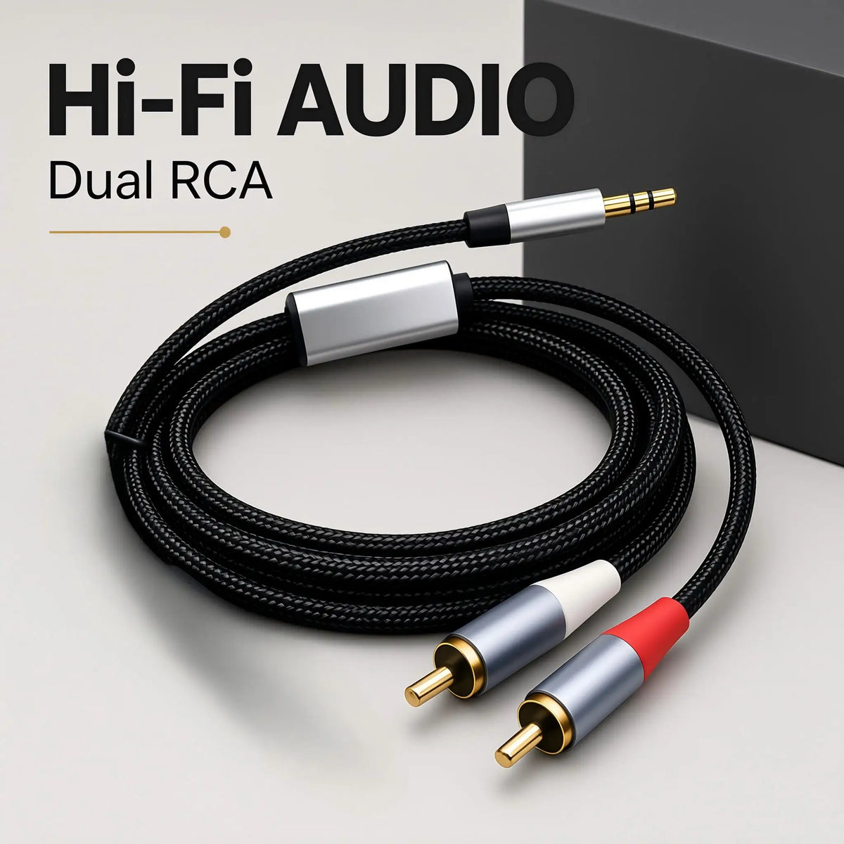 3.5mm to 2-RCA Audio Splitter Cable | AUX to RCA Stereo Audio Splitter Cable Nixie