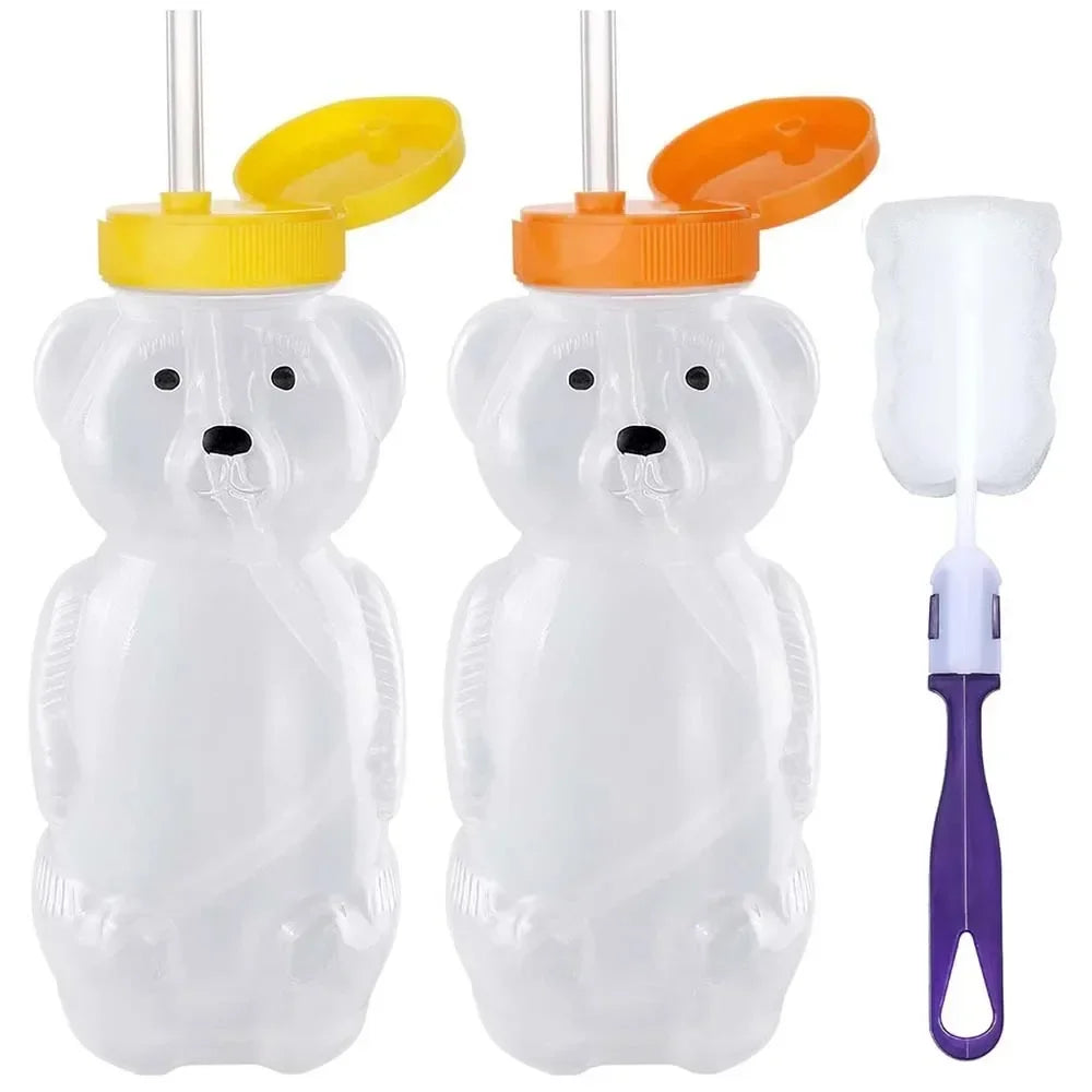 Honey Bear Straw Cups for Babies – 8 OZ BPA-Free Sippy Bottles