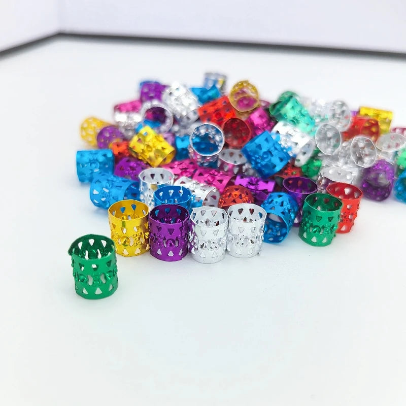 Colorful Dreadlock Hair Rings Clips Hip Hop Loc Accessories Dreadlock Hair Rings Nixie