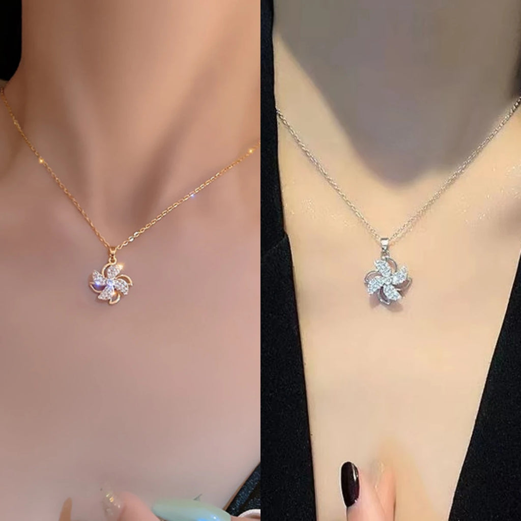 Rotating Windmill Pendant Necklace – Copper & Zircon | Nixie Pendant Necklace Nixie