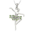 Pink Ballet Dancer Glass Pendant Necklace – Dance Charm Pendant Necklace Nixie Cobalt violet