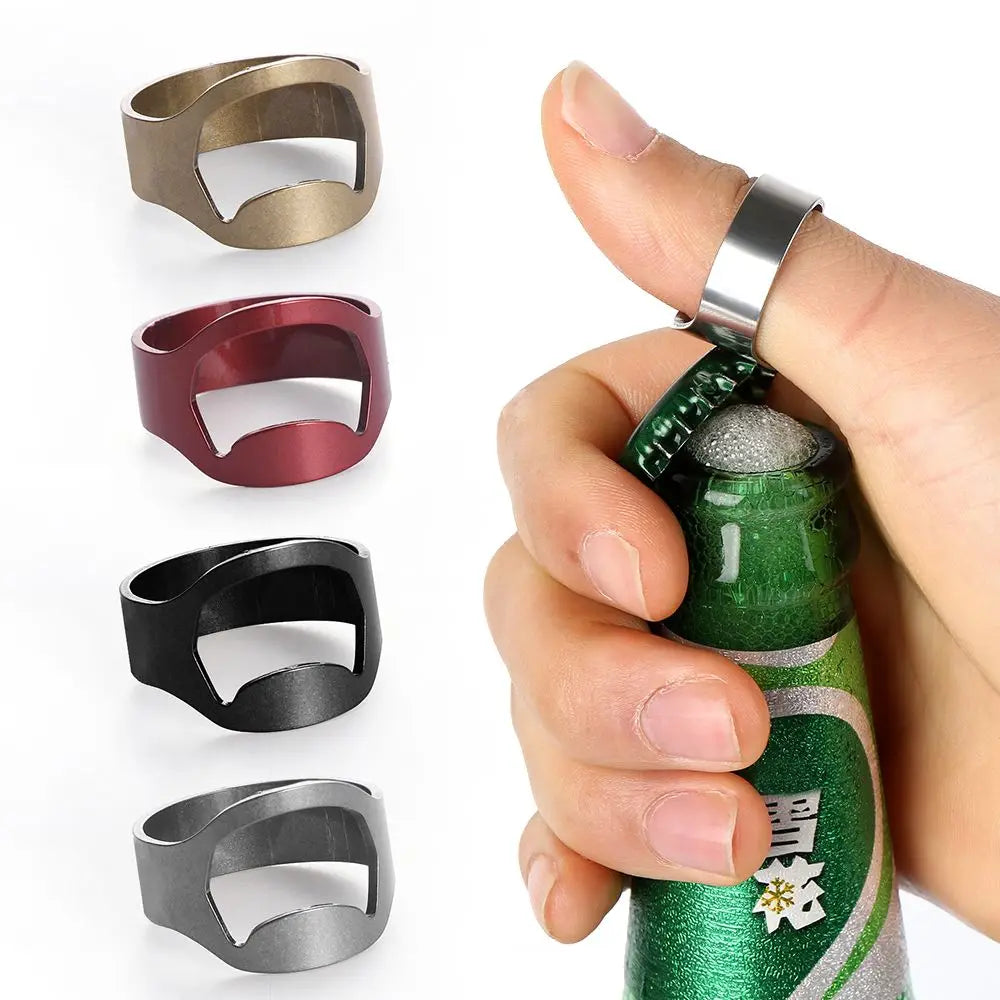 Stainless Steel Finger Ring Bottle Opener – 1 or 3 Pack Ring Bottle Opener Nixie