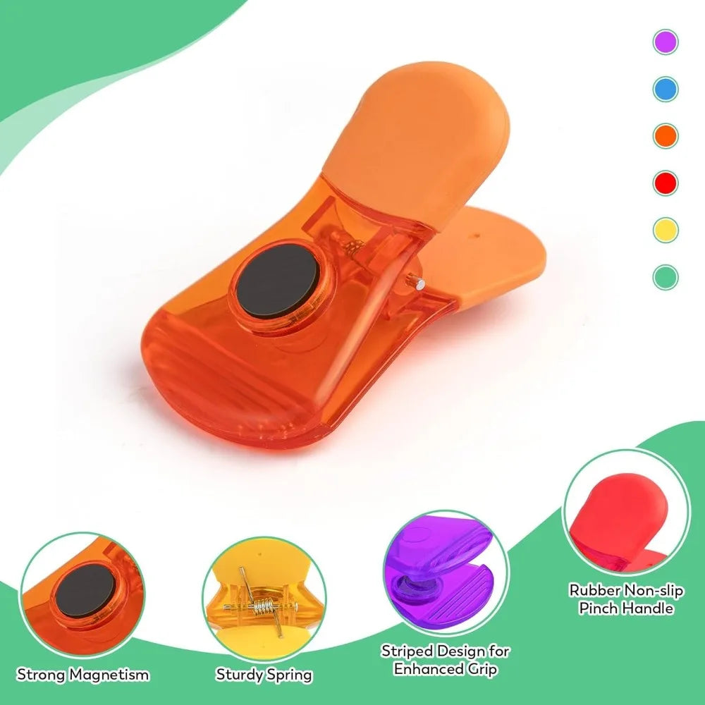 6-Pack Magnetic Kitchen Bag Clips – Food Sealing & Fridge Organizer Kitchen Bag Clips Nixie