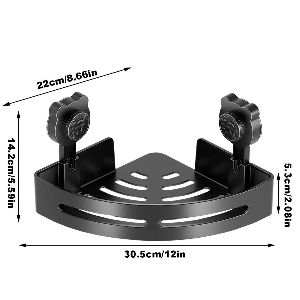 No-Drill Suction Cup Corner Shelf – Bathroom & Kitchen Rack Corner Storage Shelf Nixie As show