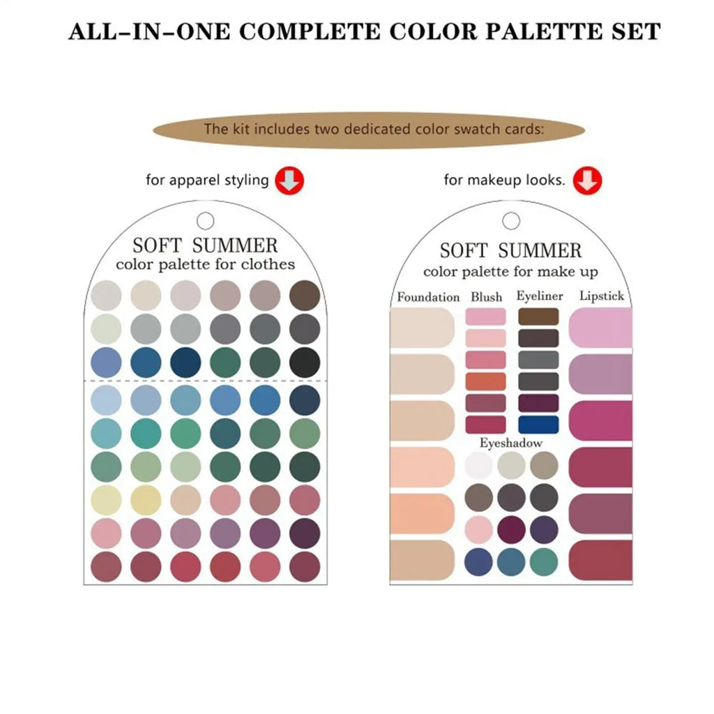 Soft Summer Seasonal Color Palette Cards – Makeup & Fashion Guide Color Palette Card Nixie