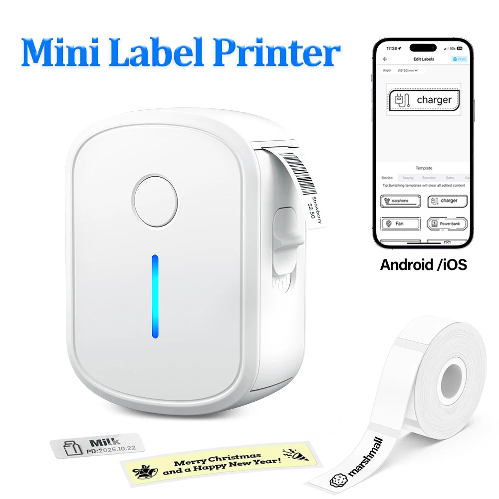 Marklife L1 Bluetooth Mini Thermal Label Printer – Inkless Sticker Maker Thermal Label Printer Nixie