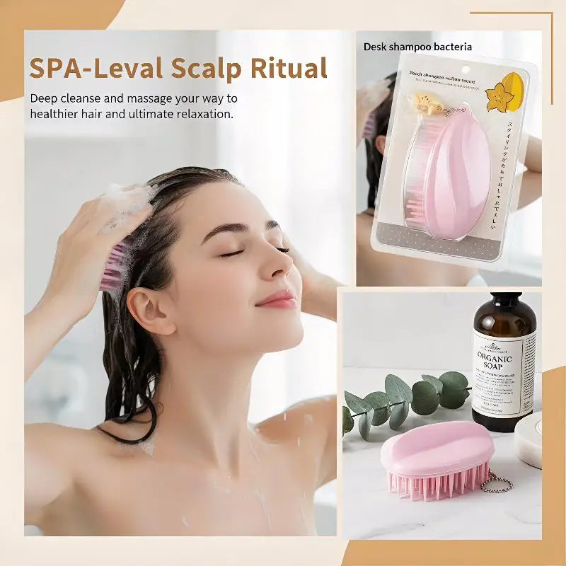 Silicone Scalp Massage Brush – Dry & Wet Hair Wash Comb