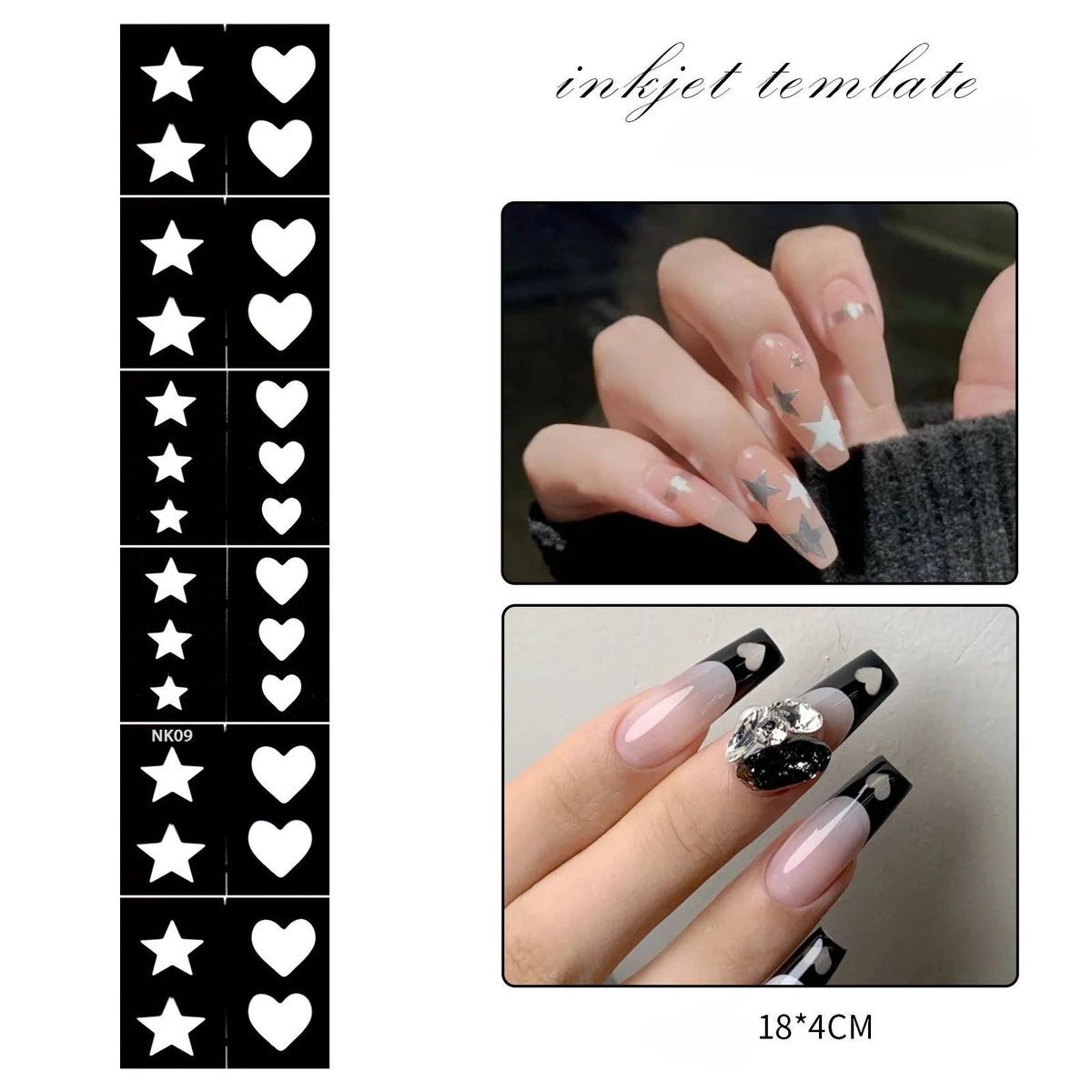 5-Sheet Nail Art Stamping Stencils – Hollow Out Decal Plates Nail Art Stencils Nixie 09