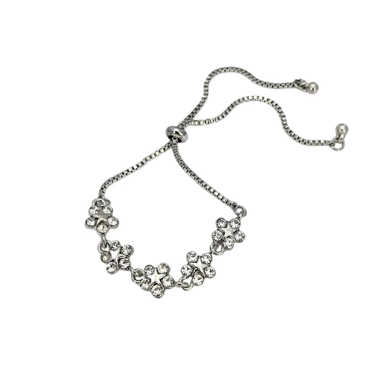Adjustable Flower Crystal Bracelet – Women's Elegant Jewelry Crystal Bracelet Nixie