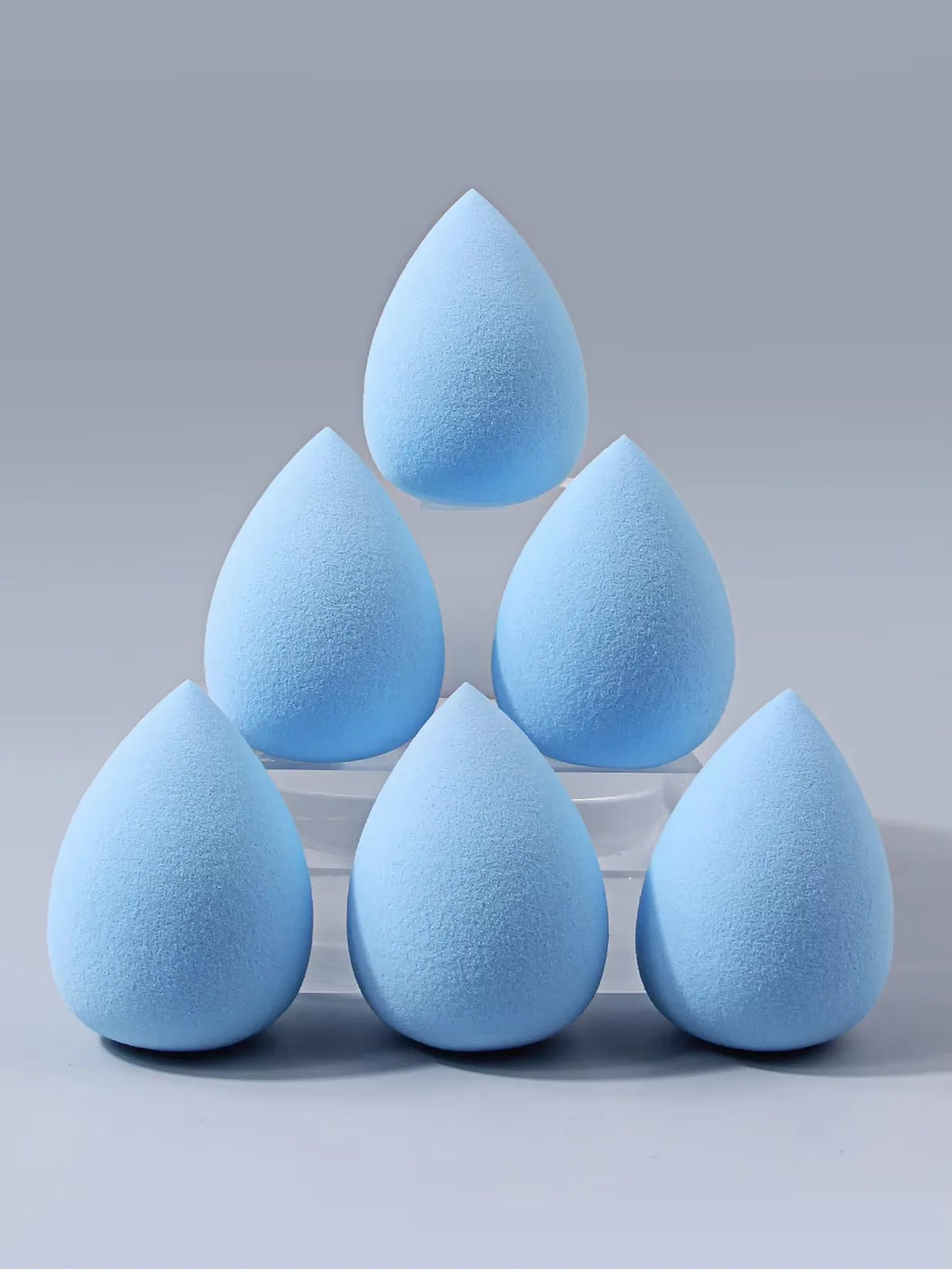 Blue Teardrop Makeup Puff Set – 6 Pc Non-Latex Sponges Makeup Sponge Set Nixie