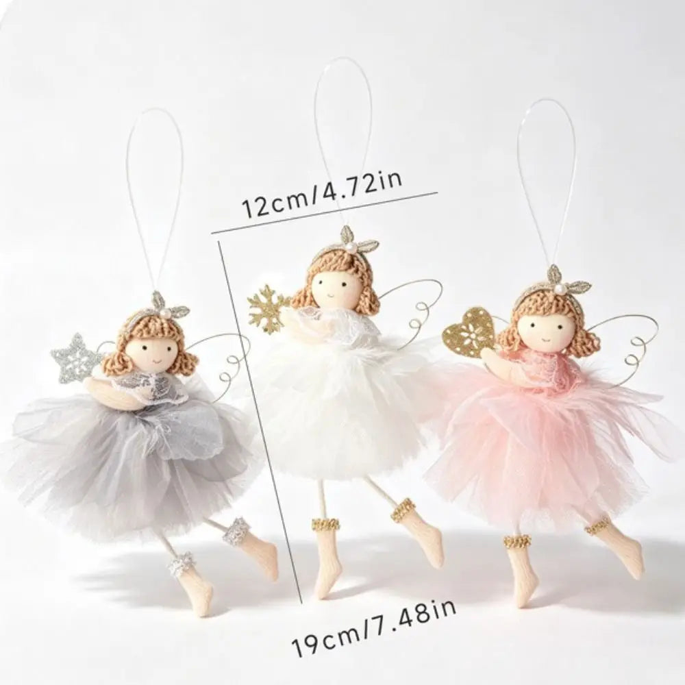 Plush Christmas Angel Ornament – Fluffy Wings Hanging Pendant Christmas Ornament Nixie
