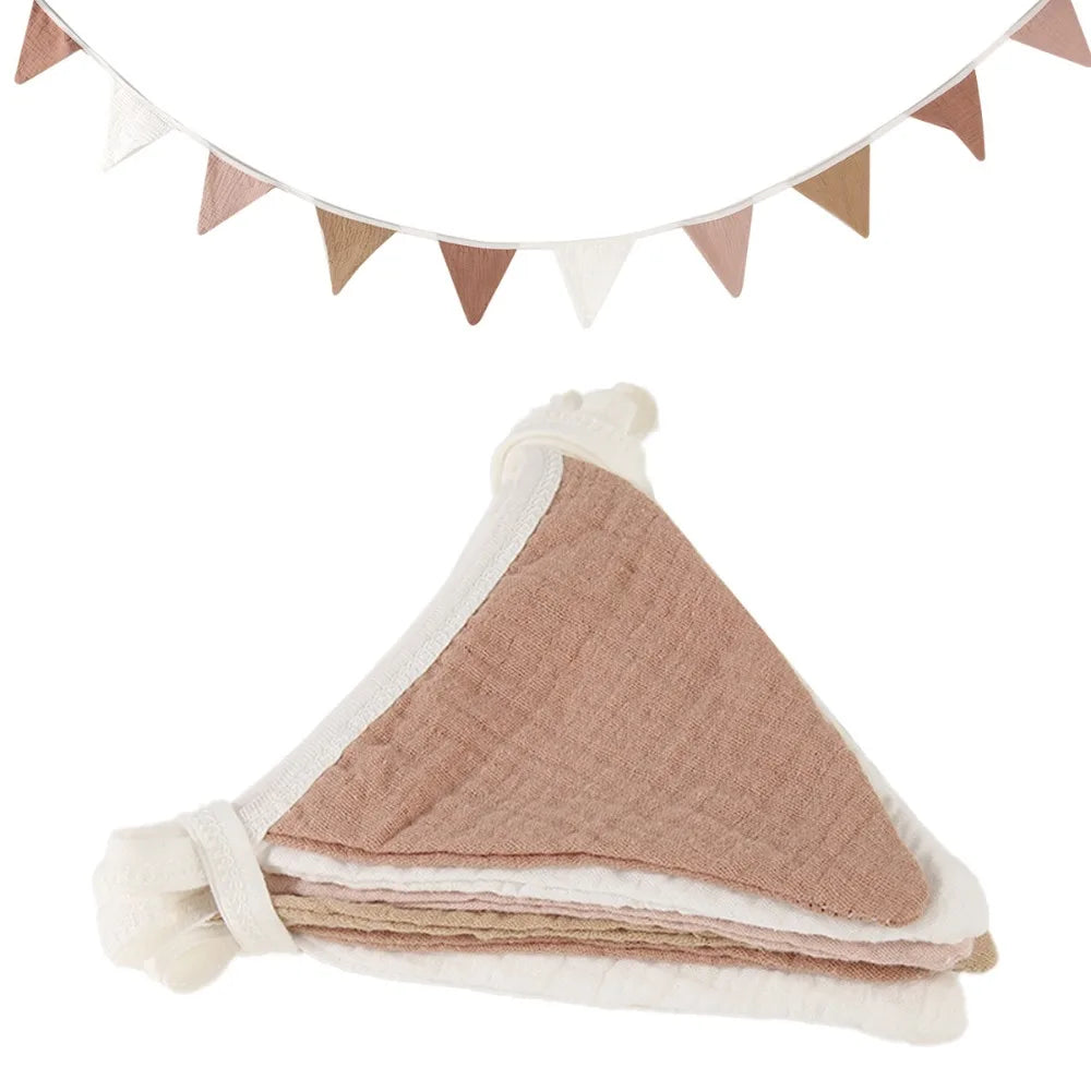 Boho Cotton Bunting Banner – Triangle Party Flag Decoration