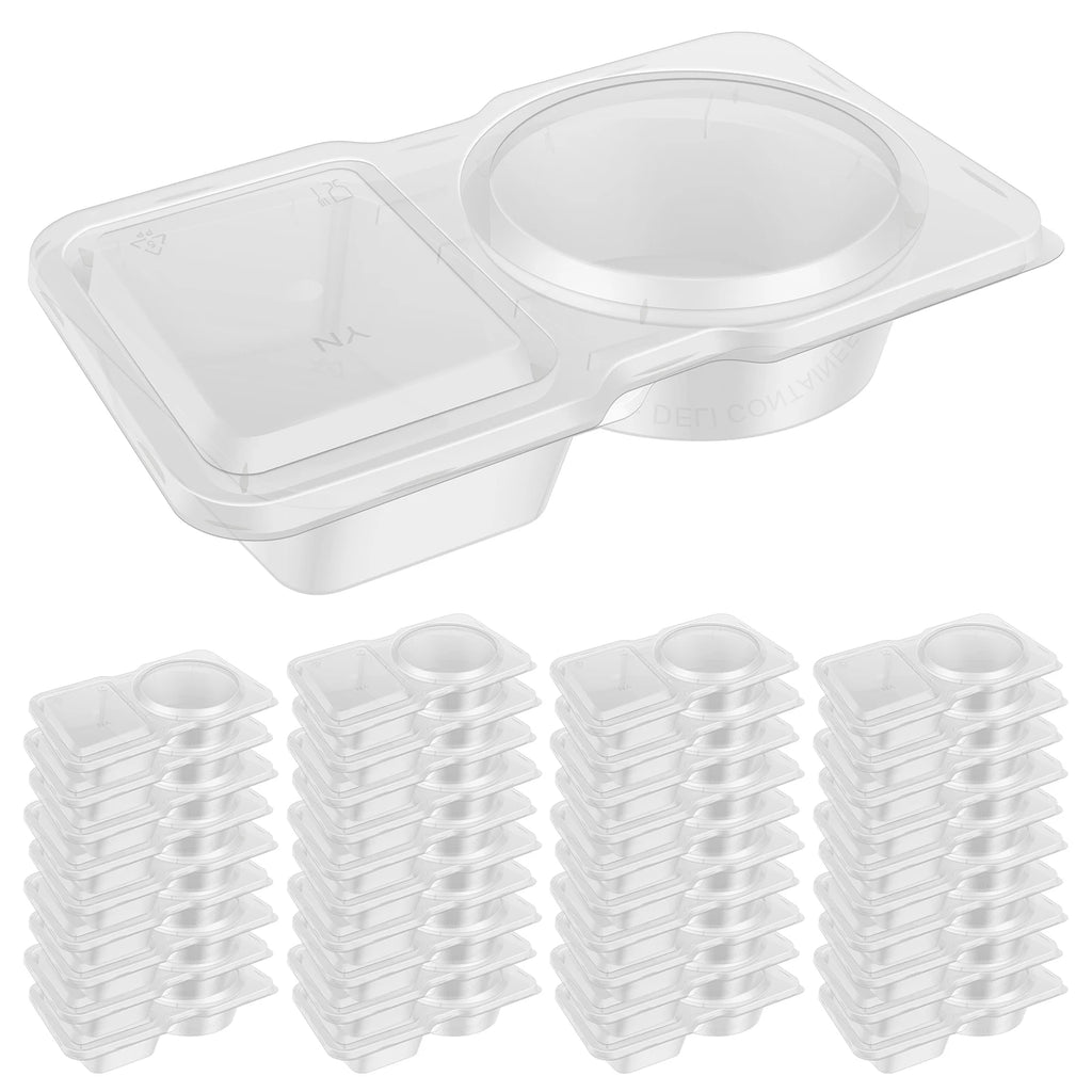 40Pcs Double Compartment Condiment Containers Leak-Proof Condiment Containers Nixie 130ml