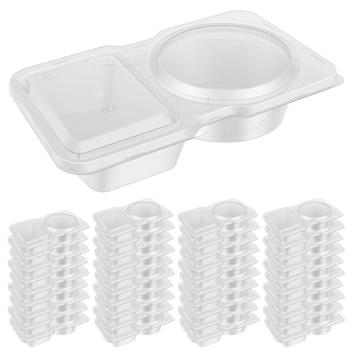 40Pcs Double Compartment Condiment Containers Leak-Proof Condiment Containers Nixie 130ml