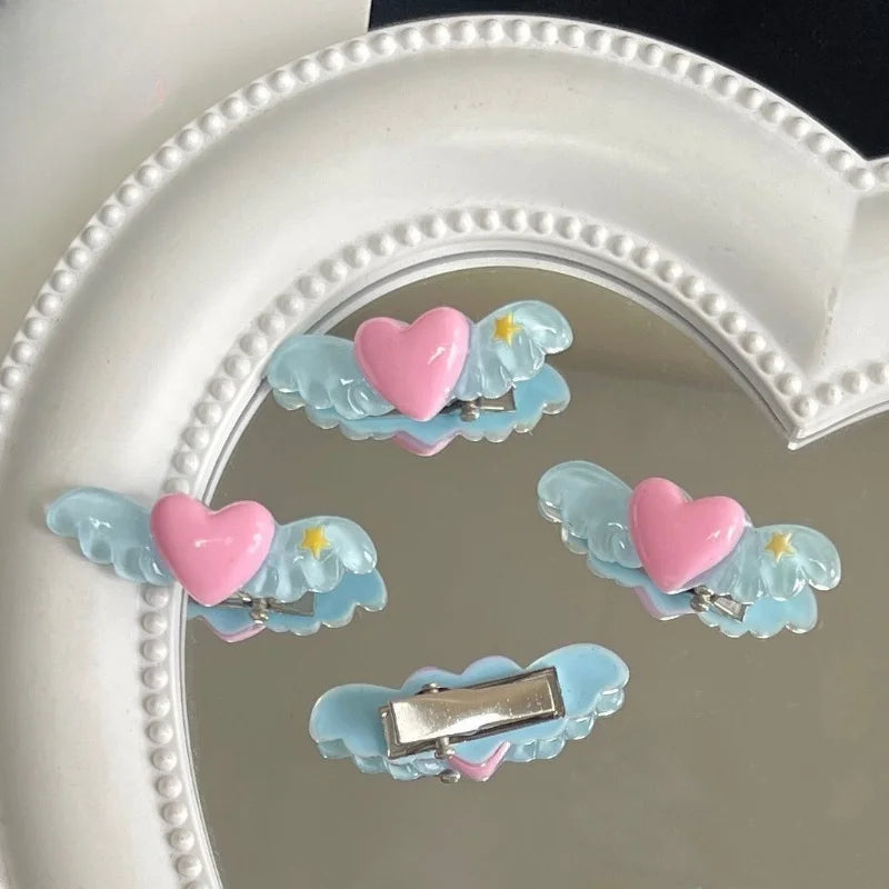 2 PCS Cat & Dog Love Wings Hair Clips – Party Accessories Hair Clips Nixie