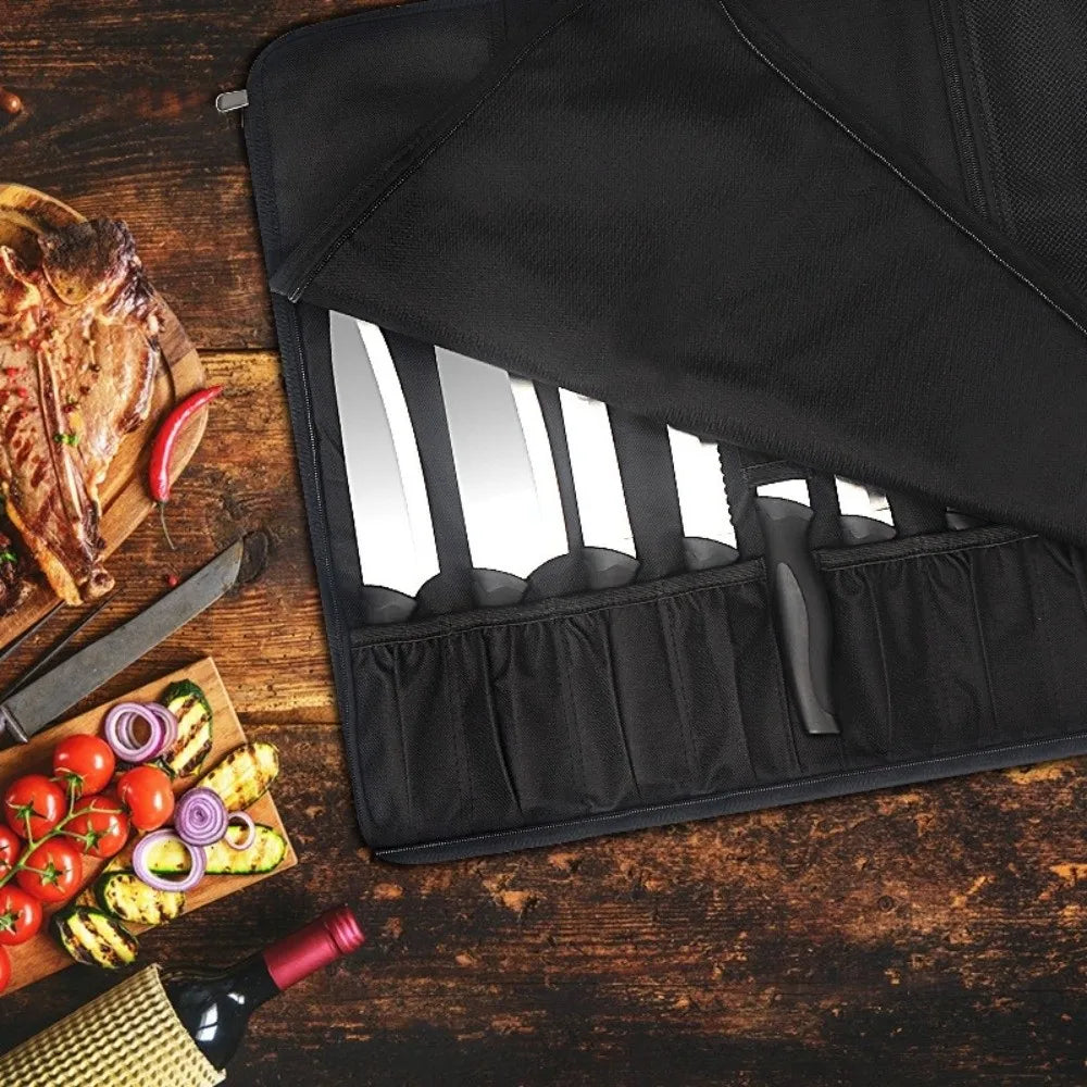 Oxford Chef Knife Roll Bag – Large Capacity & Shoulder Strap