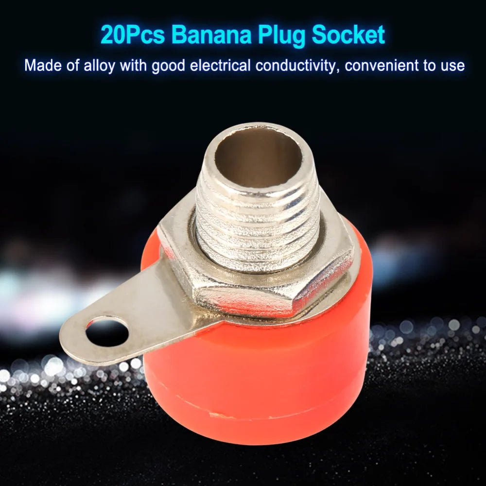 20Pcs 4mm Banana Jack Sockets ABS Insulated Speaker Terminals Banana Jack Terminal Nixie