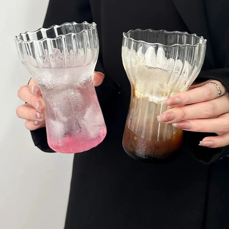Retro Nordic Wide-Mouth Heat-Resistant Glass Cup | Coffee & Juice Glass Drinkware Cup Nixie