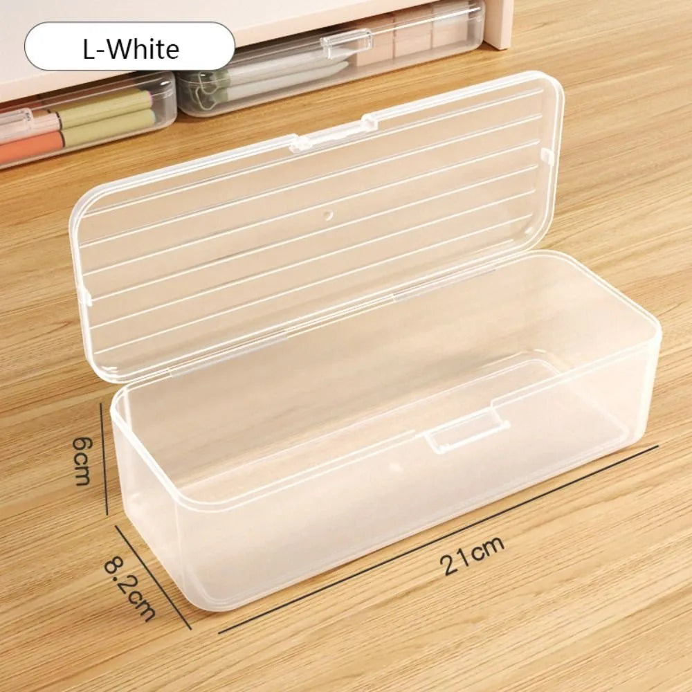 Transparent Stackable Plastic Pencil Box – Large Capacity
