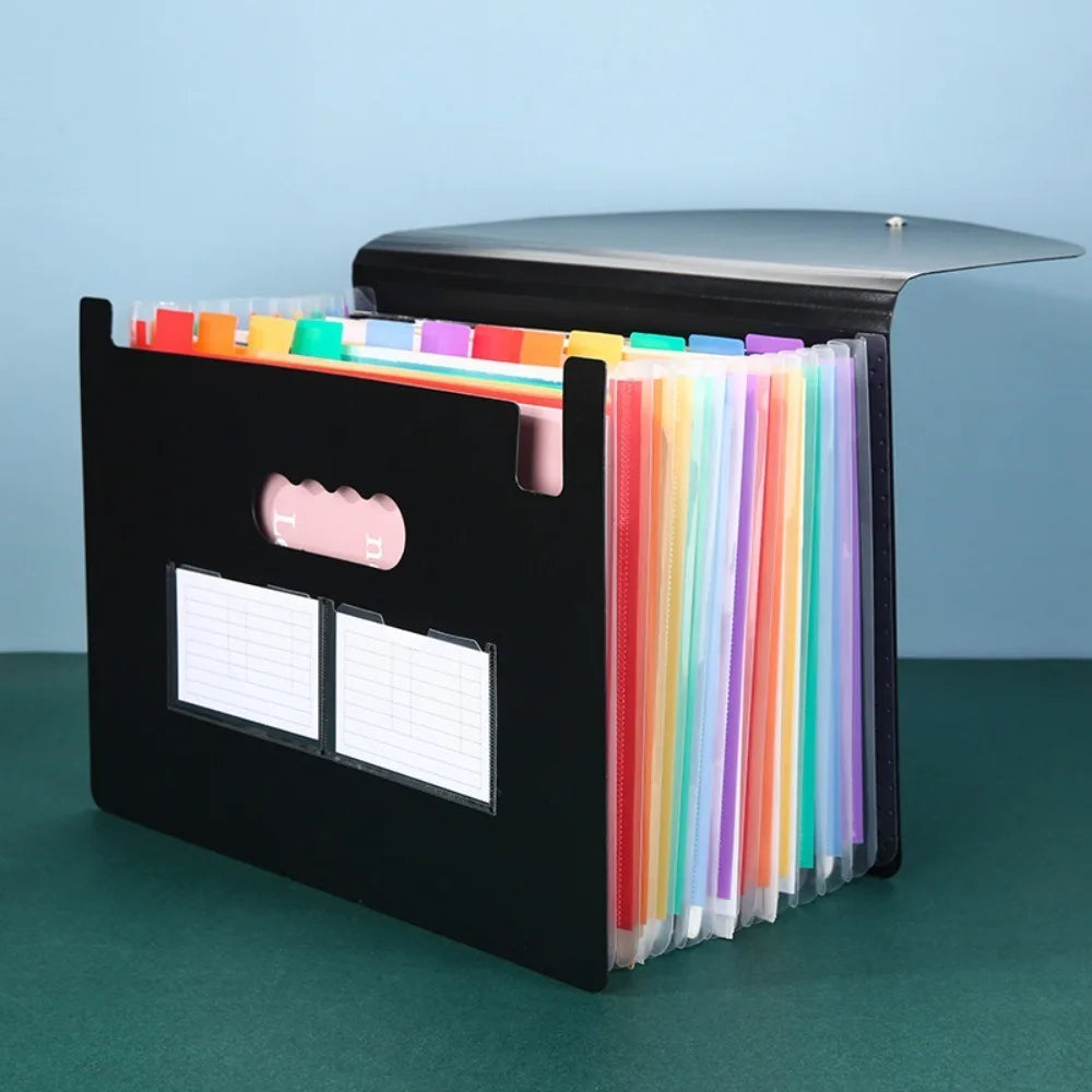 Expanding File Box 13/25 Pockets A4 Accordion Folder Organizer