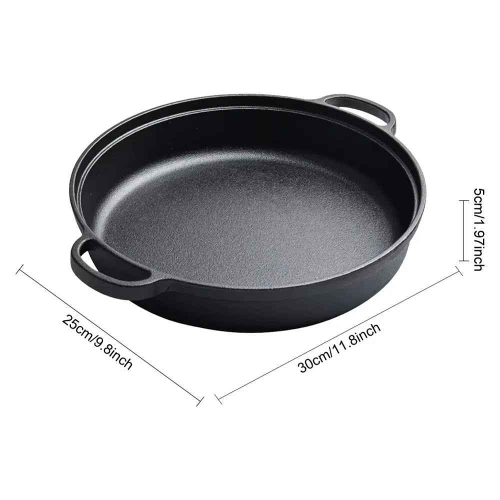 Cast Iron Skillet with Handle – Steak, Pizza & Camping Pan Cast Iron Skillet Nixie