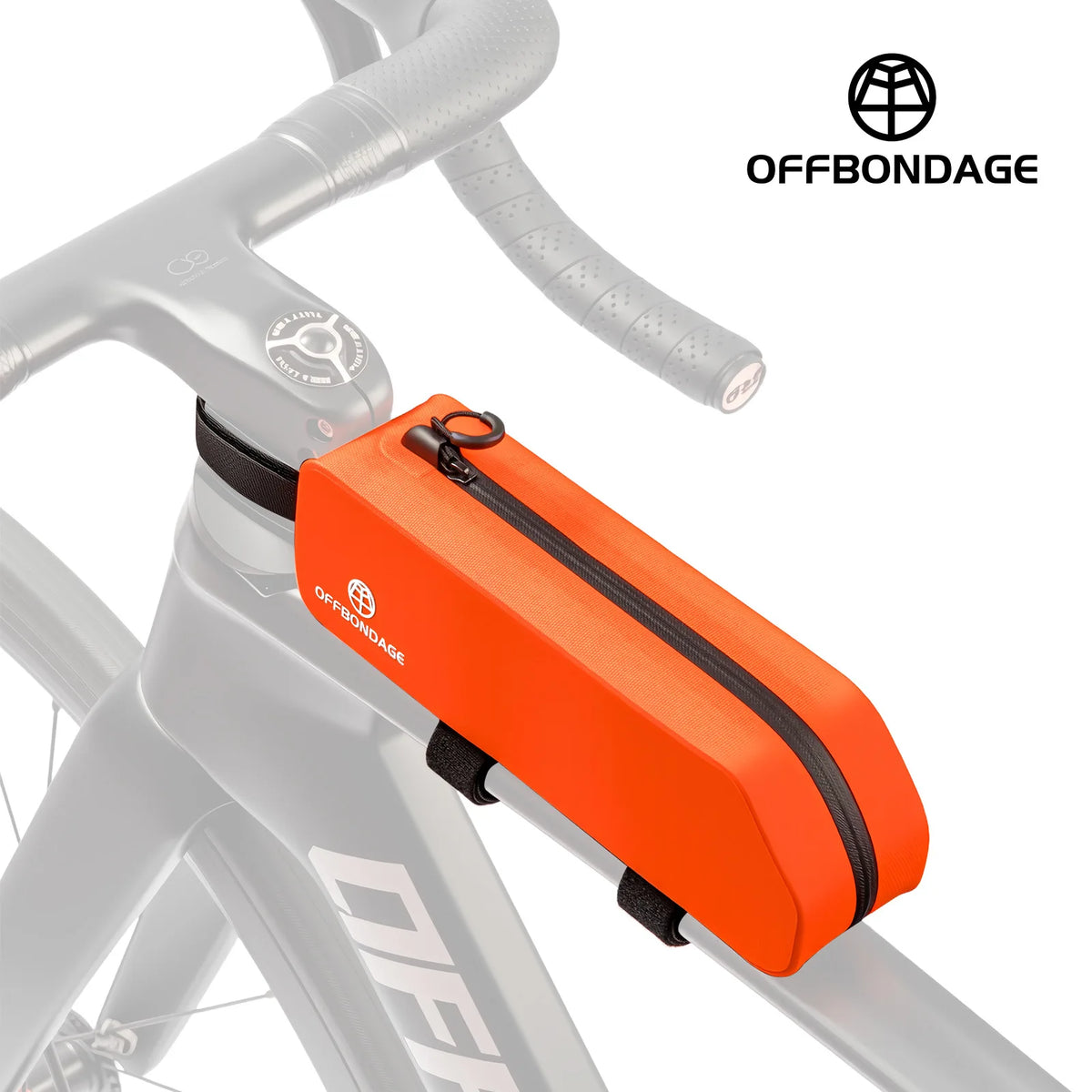 OFFBONDAGE Waterproof Bike Top Tube Bag | TPU Frame Bag Bike Frame Bag Nixie Orange