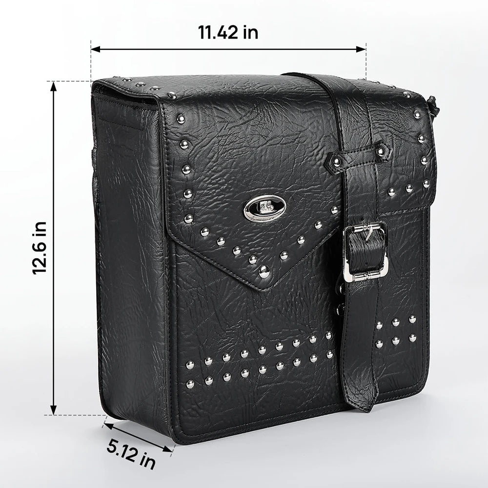 KEMITOUR 12L Motorcycle Swingarm Bag Waterproof PU Leather Side Bag Motorcycle Swingarm Bag Nixie