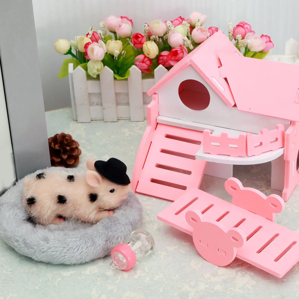 Silicone Pig Doll Toy Set – Realistic Lifelike Piglet Figure Silicone Animal Doll Nixie