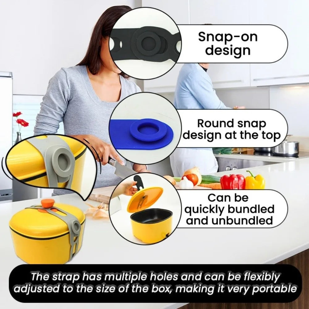 Silicone Pot Lid Strap Adjustable Elastic Band | Kitchen Organizer