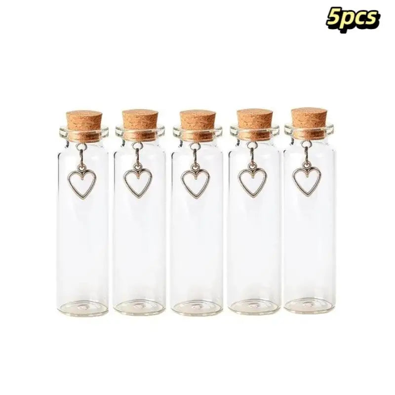 Pet Hair Memorial Glass Bottles with Cork & Heart Charm | Nixie Pet Memorial Bottle Nixie A5