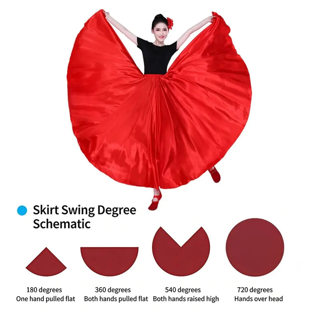 Women's Gypsy Belly Dance Skirt – Flamenco Polyester Dress Belly Dance Skirt Nixie
