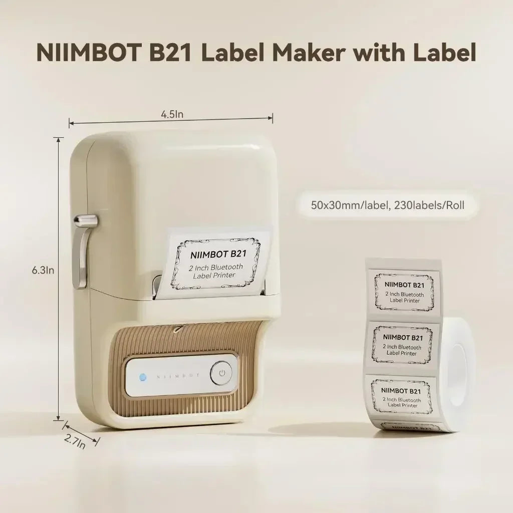 Niimbot B21/B1 Portable Bluetooth Thermal Label Printer