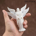 Praying Angel Figurine 3D Printed Matte White Guardian Statue Decorative Figurine Nixie A10