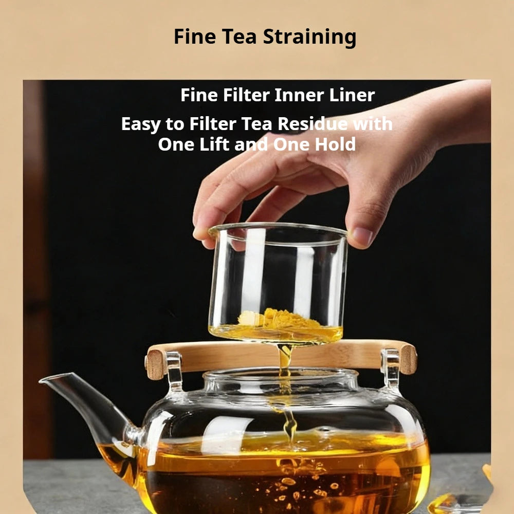 1000ML Glass Teapot with Infuser | Stovetop Safe Tea Kettle Glass Teapot Nixie