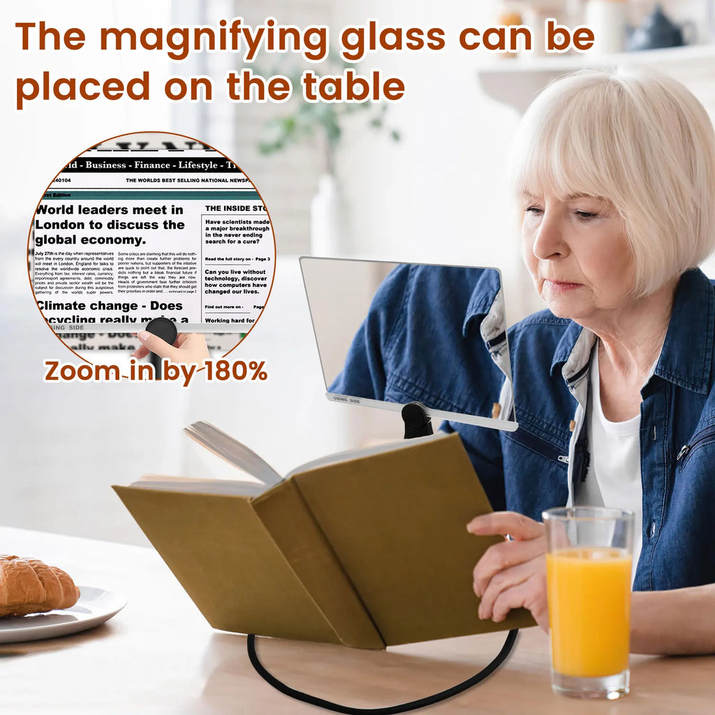 Hands-Free Neck Magnifying Glass | Large Square Lens 1.8× Hands-Free Magnifier Nixie